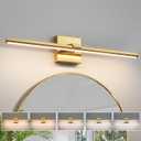 CCYCOL Gold LED Bathroom Vanity Light 24 Inch 18W Dimmable 5CCT Bathroom Lighting Fixtures Over Mirror Modern Brushed Gold Vanity Lights Bar for Bathroom Mirror Cabinets Bedroom