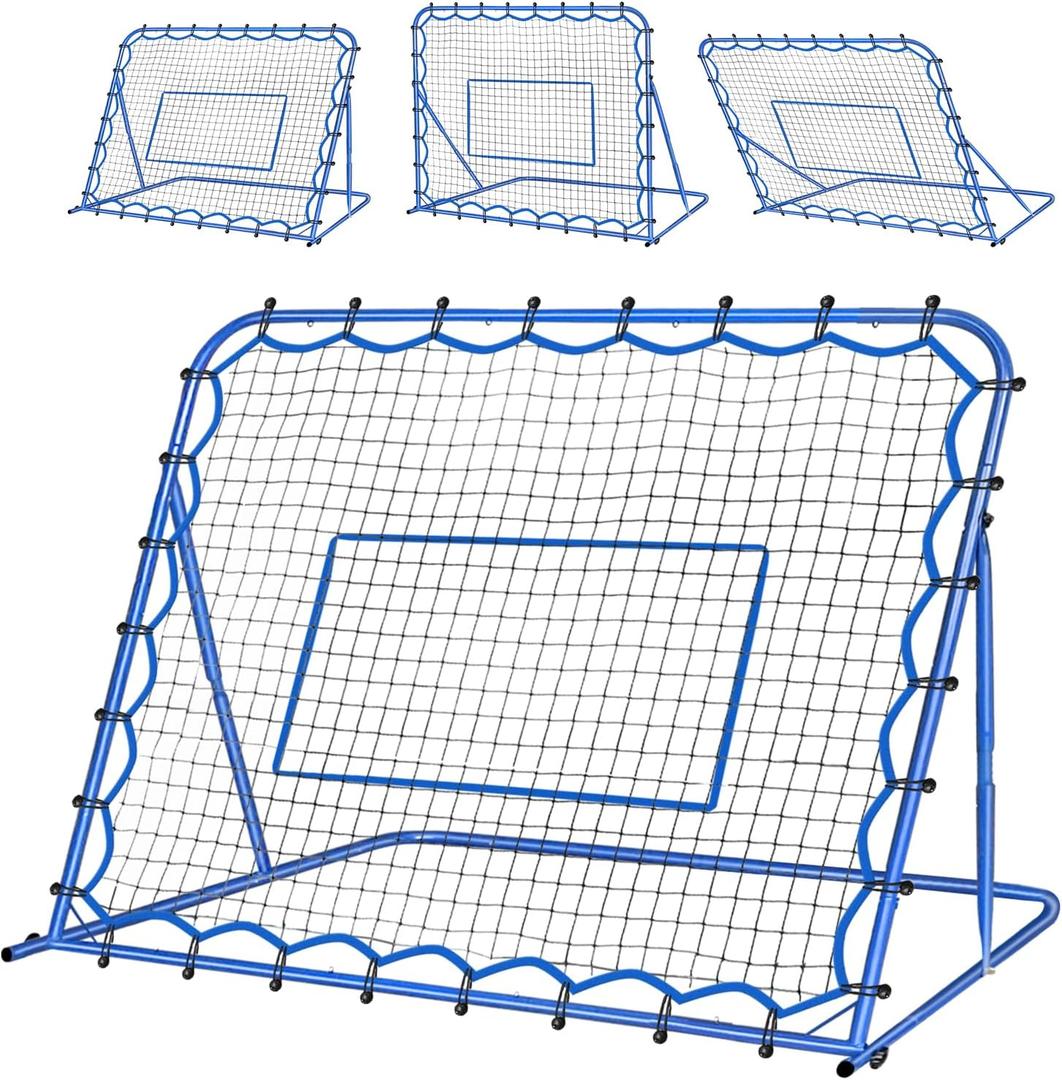4.8x3.7FT Soccer Rebounder Net, Quick-Switch Angle Soccer Training for Control, Passing Practice, Easy Setup Rebounder Gifts & Equipment for Kids, Teens & Adults