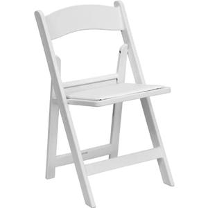 Flash Furniture 4 Pack HERCULES Series 800 lb. Capacity White Resin Folding Chair with Slatted Seat (Set of 4)