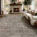 JOLLYVOGUE 8x10 Area Rugs for Living Room, Vintage Washable Rug, Brown