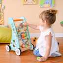 Teamson Kids Preschool Play Lab Wooden Baby Walker and Activity Station, Natural/Blue, One Size