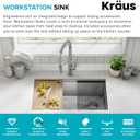 KRAUS Kore 32-Inch Undermount Workstation 16 Gauge Single Bowl Stainless Steel Kitchen Sink with Accessories, KWU110-32