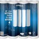 Ronaqua 50 Micron Sediment Water Filter Cartridge 10"x2.5", NSF Certified, 4-Layer Filtration for any 10-inch RO Units & Whole House Systems, Compatible with Culligan P5, AP110, WHKF-GD05, 4 Pack