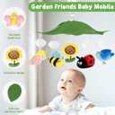 Garden Friends Crib Mobile Baby Mobile for Crib with Upgraded 3-Mode Music Box, Nursery Mobile with Butterflies, Bees, Birds for Boys & Girls, Fits Standard Cribs, Forest Nursery Decor
