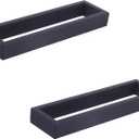 GERZWY Modern Black Towel Holder Stainless Steel Towel Ring for Bathroom Lavatory Wall Mount Contemporary Style 2 Pack HG1716-2BK