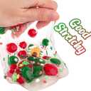 4 x Gingerbread House Green & Red Pom-Poms Clear Slime, Good Stretchy Premade Slime, Slime Party Favors for Kids, Sensory Toys Girls Gifts & Boys Gifts Birthday Easter Hallowmas Christmas Slime