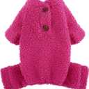 Dog Pajamas Small Sized Dogs Boy Girl Small Dog Sweater Fleece Puppy Clothes Jammies Doggie Pjs Chihuahua Fall Winter Warm Pet Onesies Jumpsuit Clothing Male Female, XS, Rose