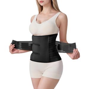 Postpartum Belly Band for Women: Adjustable Compression Wrap for Abdominal & Waist Support C-Section & Vaginal Birth Recovery Black XXL