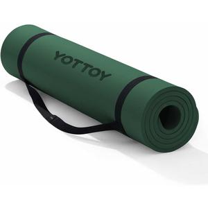 YOTTOY Yoga MatExtra Thick Yoga Mat (1/2inch),Professional TPE Exercise Mat,Non-Slip Workout Mat for Yoga, Pilates, Fitness, Barefoot Workouts, Home Gym Studio with Strap