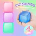 Fidget Toy Stress Cube 4 Pack, Cube Squishies Anxiety Stress Relief with Thick Substance,Fidgets for Classroom,Stress Balls for Adults Kids Children Teens