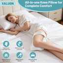 Knee Pillow for Side Sleepers | Spine Alignment & Hip Support with Adjustable Memory Foam, Contour Design & Non-Slip Strap | Cooling, Machine-Washable Cover for Home, Travel & Recovery Support