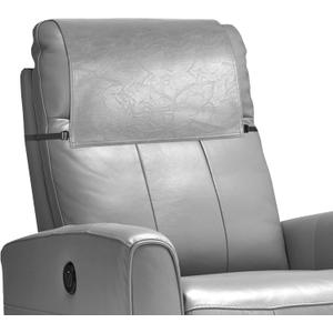 Recliner Headrest Protector,Non Slip Waterproof Headrest Cover,Leather Recliner Headrest Cover for Sofa,Furniture,Living Room,Office Chair 17x27 inLight Gray (Elastic)