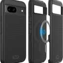 TUDIA MergeGrip [Magsafe Compatible] Designed for Google Pixel 8a Case (2024) - Dual Layer [Military Grade] Shockproof Slim Rugged Tough Heavy Duty Phone Cases - Matte Black