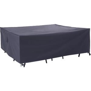 F&J Outdoors Patio Furniture Covers Waterproof UV Resistant Outdoor 7 Piece Furniture Cover Sectional Sofa Cover, 90" W x 60" D x 27.5" H (Grey)