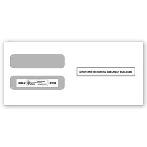 W-2 Tax Envelopes For 3-Up Horizontal, Double Window Security Envelope, 3 7/8 x 8 7/8"W-2 Tax Forms Pack of 25