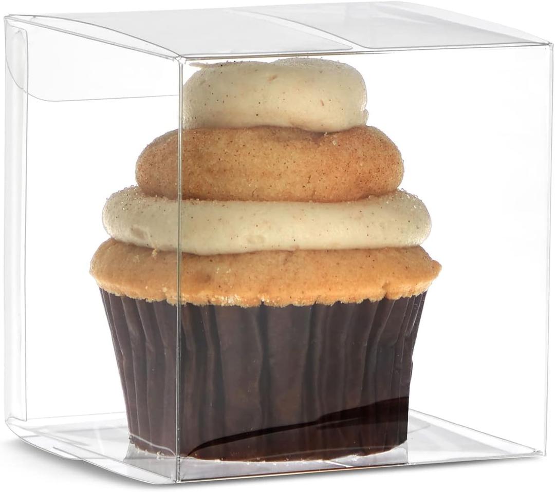 Juvale Clear Favor Boxes - 50-Pack 3 x 3 x 3 in Transparent Plastic Square - Clear Dessert & Treat Containers for Smores & Packaging