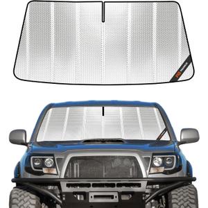 Pigenius Windshield Sun Shade for Toyota Tacoma 2005-2015. Full Coverage Rearview Mirror Shade for Ultimate Protection