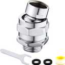 Heavy Duty Shower Head Swivel Ball Adapter, Solid Brass Shower Head Swivel Adapter Chrome Polished, Adjustable Shower Arm Connector Universal Shower Assembly Shower Arm Extension... (360 degrees)
