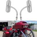 Chrome motorcycle 8mm 10mm Sportster Mirrors for Harley Road King Street Electra Glide Road Glide Dyna Softail Rearview 1982-2018 2019 2020 (Chrome#2)