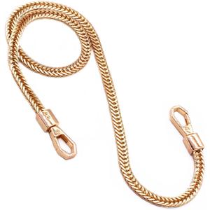 Model Worker Iron Flat Chain Strap Purse Chain Straps Handbag Chains Shoulder Cross Body Replacement Snake Bone Chain Straps with Metal Buckles (31.5", Gold)