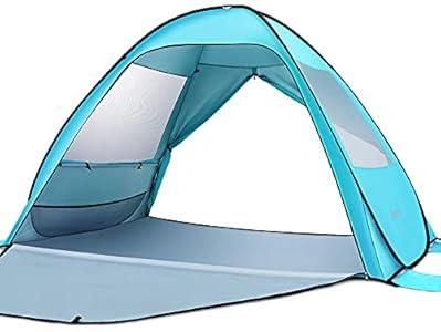 MOVTOTOP Beach Tent 【2021 Newest】, Large Pop up Beach Tent for 4 People, Anti-UV Automatic Beach Tent Sun Shelter Instant Portable, 4 Sides Ventilation Design Sun Shelter Tents, Suitable for Family