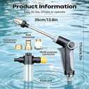 Turn Any Hose Into A High-Pressure Water Cleaning Jet, Power Jet Water, Heavy Duty Garden Hose Nozzle, Spray Nozzles for Cleaning Yard Patio Car, Adjustable High Pressure Hose with Three Spray Modes