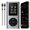 Meat Thermometer Wireless with 2 Meat Probes, 800FT Long Range Bluetooth Thermometer Wireless Temperature Probes for Remote Monitoring of Grill, Oven, Smoker, Air Fryer, iOS & Android App (Silver)