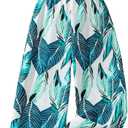 WDIRARA Girl's Tropical Graphic Sleeveless Jumpsuit Smocked High Waist Wide Leg Long Pants (Multicolor, 12 Years)