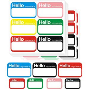 420 Labels 6 Colors (Hello My Name is) Name Tags Stickers 3.5 x 2.25 inch (180pcs and 2.28 x 1.5 inch (240pcs for Office, Meeting, School, Teachers and Mailing