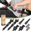 Universal Golf Cart Seat Belts Kit for Yamaha Club Car EZGO Go-Kart ATV UTV, 42-inch Retractable Seat Belts Kit (Without Mounting Bar)