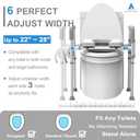 Agrish Raised Toilet Seat with Handles - FSA/HSA Eligible Cozy Padded Elevated Medical Toilet Seat Risers for Seniors, 350lb Adjustable Handicap Toilet Riser - Gray