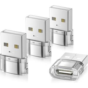 Elebase for New iPhone 17 17e Pro Max Car Charger,USB to USB C Adapter 4 Pack,Type C Female to A Male Converter for Apple Air 16 15 14 Plus,Apple Watch 11 10 9,Airpods 4 3,iPad 8 Mini 6 7,Samsung S26