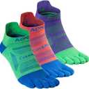 AONIJIE Running Ankle Toe Socks for Men and Women Lightweight Coolmax High Performance Five Finger Athletic Socks, Large 