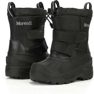 MORENDL Toddler Winter Snow Boots Waterproof Insulated Faux Fur Boys Girls Hiking Boots (Toddler/Little Kid) (Black 04)
