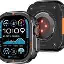 Rugged Metal Case Compatible with Apple Watch Ultra 3/2/1 49mm Case, 2 in 1 Protective Bumper Cover with Back Shell for iWatch Ultra 49mm, Black