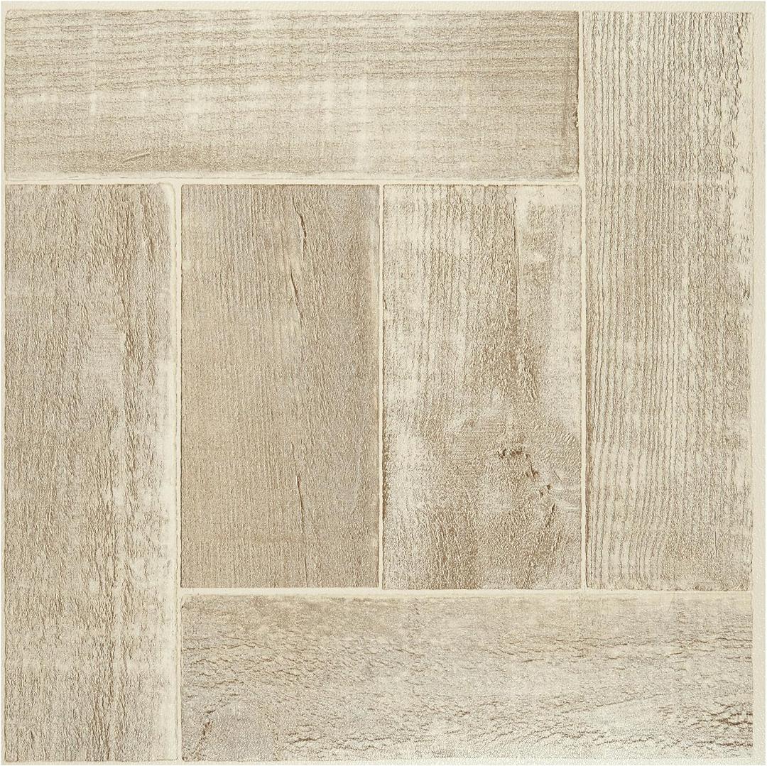 Tivoli Self Adhesive Vinyl Floor Tiles, 45 Tiles - 12" x 12", Saddlewood - Peel & Stick, DIY Flooring for Kitchen, Dining Room, Bedrooms, Basements & Bathrooms by Achim Home Decor (Saddlewood)