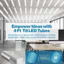 Sunco 50 Pack T8 LED Bulbs 4 Foot, 48 Inch Tube Light Bulbs Fluorescent Replacement, Single or Double Ended Hybrid Type A+B, 2400 LM, 20W, 6000K Daylight Deluxe, Clear Lens ETL