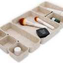 Welaxy 8-piece Nordic Beige desk drawer organizer tray office suppliers pens decluttering aesthetic wabi-sabi Scandinavian-chic storage bin hygge sleek minimalist gift solutions (Oatmeal)