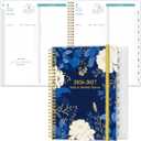 2026-2027 Daily & Monthly Planner - One Page Per Day, Daily Planner from July 2026 - June 2027, Planner 2026-2027 with 12 Monthly Tabs, 8.5" x 11", Blue Leaf Flower