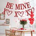 Red Glitter BE MINE Banner, Valentine's Day Bunting Garland, Romantic Anniversary, Wedding, Engagement, Galentine's Party Decorations