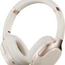 Hybrid Active Noise Cancelling Headphones, Wireless Over Ear Bluetooth | 50H Long ANC Playtime,HiFi Audio Deep Bass,Customized EQ via APP,Rotatable and Foldable,Transparency Mode (Cream White)