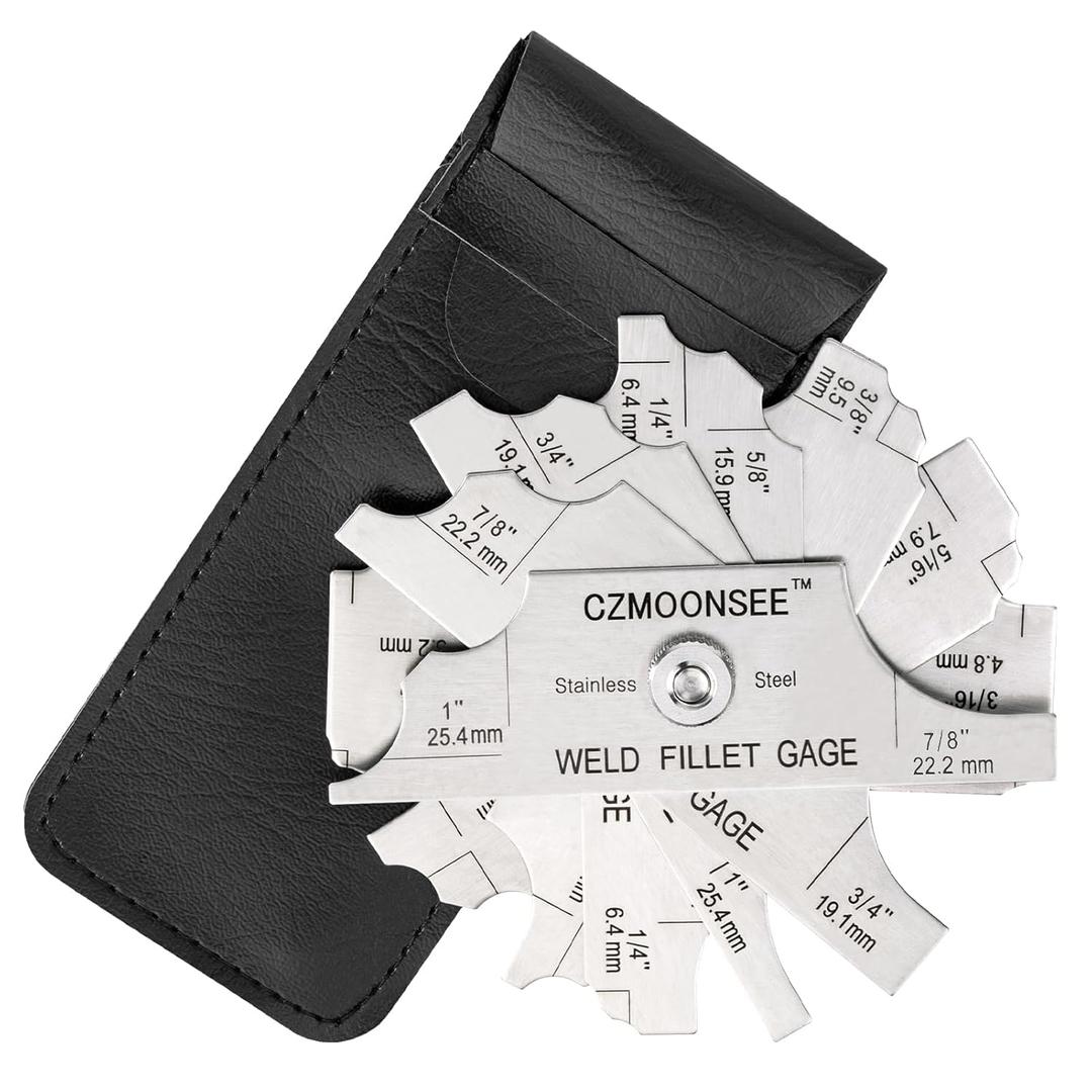 Stainless Steel MG-11 7 Piece Fillet Weld Gauge Inch&Metric Convex Type Welding Inspection Gauge