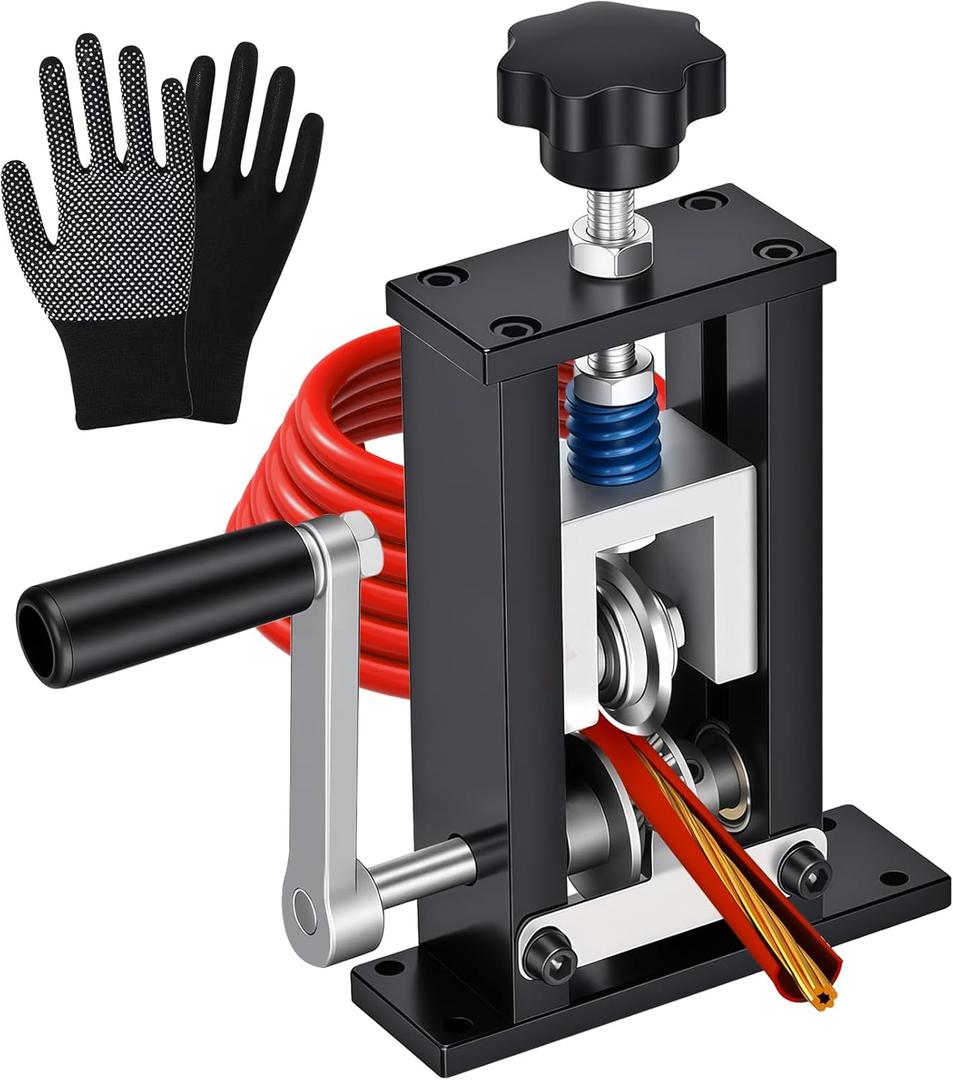 Manual Wire Stripping Machine, Gauge Wire 0.06"-1", Scrapping Copper Wire Peeler Machine, Drill Powered/Hand Crank Dual-drive Wire Stripper Tool for Scrap Copper Recycling & DIY etc.