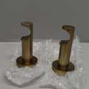 Ivilon Ceiling or Wall Mount Curtain Rod Brackets Holders for Curtain Rods of 7/8 and 1 Inch Diameter. Set of 2. Color Warm Gold