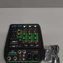 DJ Audio Mixer, DJ Mixers 4 Channel Sound Board with Bluetooth, NEW BAXS Sound Mixer Board XRL/1/4" Interface, USB/MP3 Computer Input 48V Phantom Power Stereo DJ Studio Streaming KTV Stage, Black