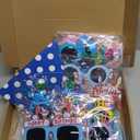 24 Pcs Birthday Party Hats Party Cone Hat with Pom Poms Birthday Glasses Photo Booth Props for Kids Adults (Dot Style)