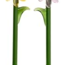 2 Pcs Flower Glass Spoons,5.9 inch Colorful Transparent Long Handled Coffee Stirring Spoons Cocktail Stirrer for Home Bar & Party Gathering