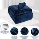 Cottonblue Weighted Blanket 20lbs 60x80 Inches, Navy Blue ​Sherpa Blanket Throw Sofa Bedding Heavy Blanket for Adults, Soft Cozy Fleece Blanket On Queen Bed, Plush Fleece Minky 20 lb Weighted Blanket