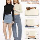 MANGOPOP Women's Mock Turtle Neck Long Sleeve Shirts Fitted Fall Winter Undershirt Tight Tops Slim Fit Basic Tee (Black, XL)