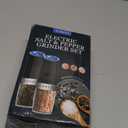 Gravity Electric Salt and Pepper Grinder Set White Elephant Gifts for Women Who Have Everything Grilling Men Kitchen Gadgets Housewarming Holiday Cooking Adults Idea Battery Operated Shakers Automatic (Black)